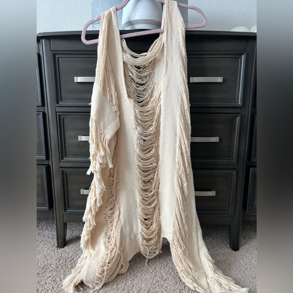 swimsuit cover up handmade in Tulum Maxi Beach Cover Up boho thrifts + threads - Picture 2 of 7